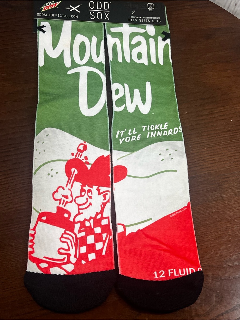 Odd Sox Mountain Dew Graphic Novelty Socks - Green, Red, White, Black